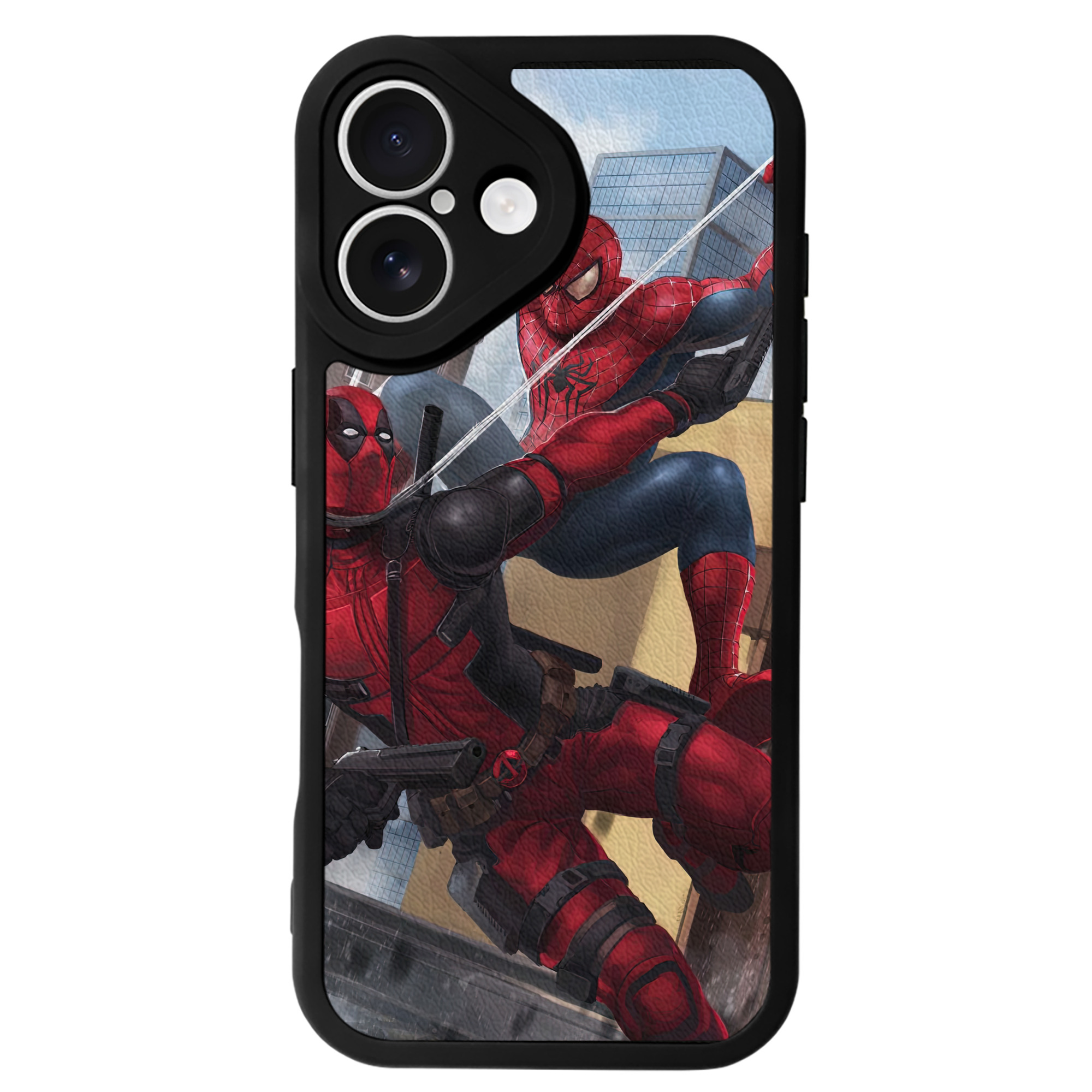 （画像用） Deadpool デッドプール 【iPhone 16シリーズ対応】シリコンスマホケース（レザー調） 材質：シリコン
